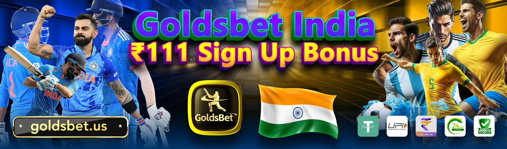GoldsBet India ₹111 Bonus Banner